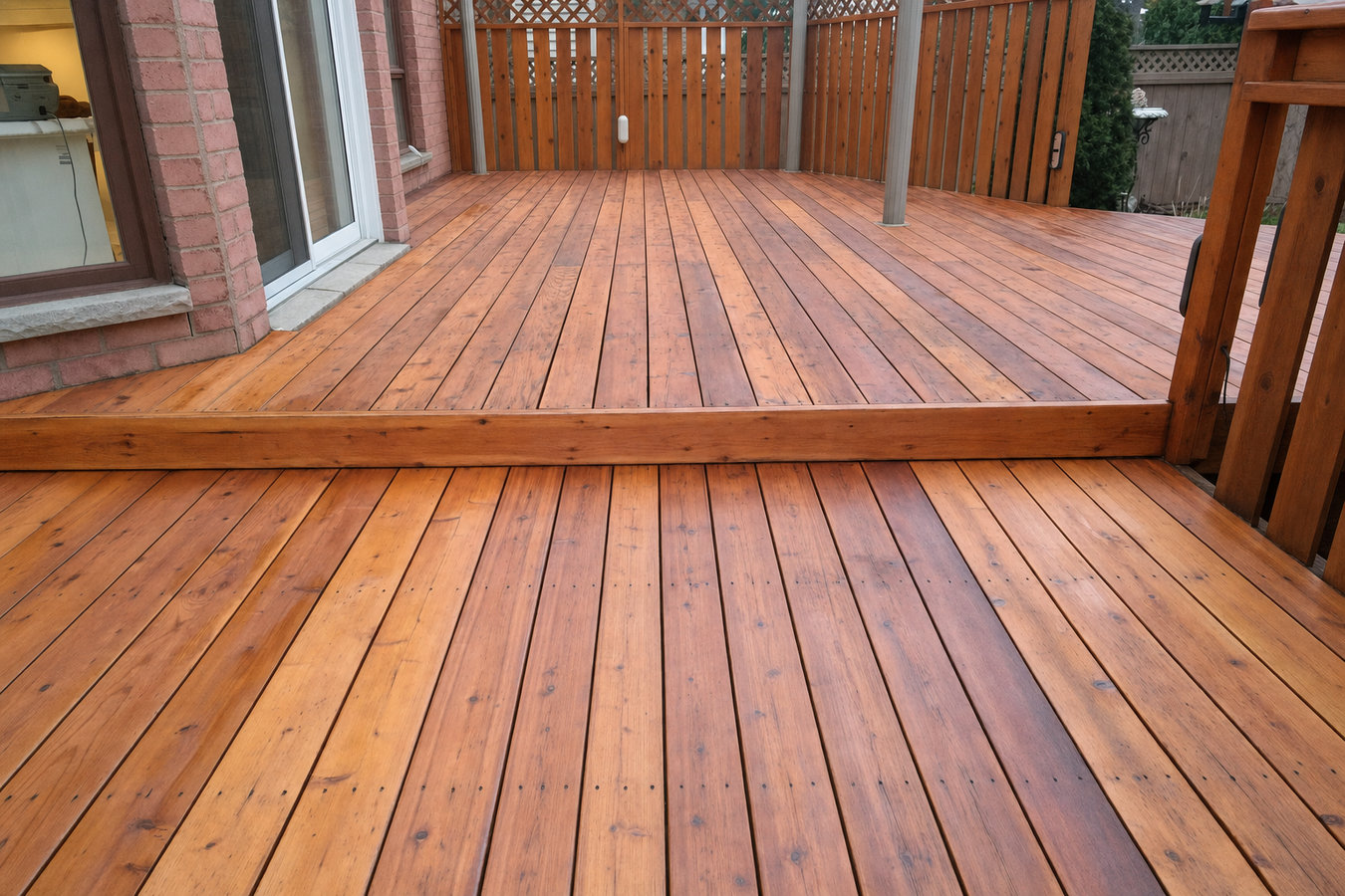 Deck staining and sealing